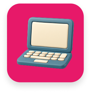 Laptop vor rotem Hintergrund