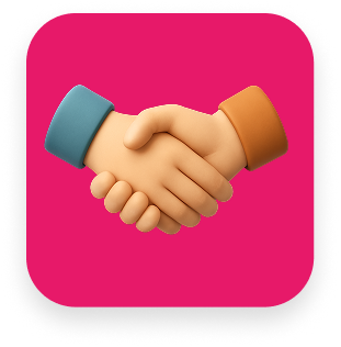 Schüttelnde Hände vor rotem Hintergrund