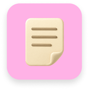 Weißes Dokument vor pinkem Hintergrund